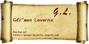 Gémes Levente névjegykártya